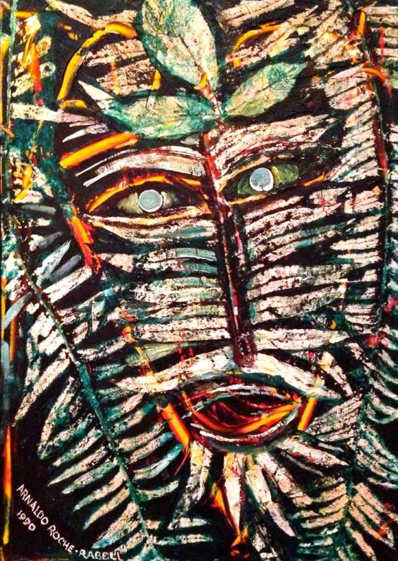 Arnaldo Roche Rabell - Selfportrait 1990 - Oil on canvas - neo-expressionist