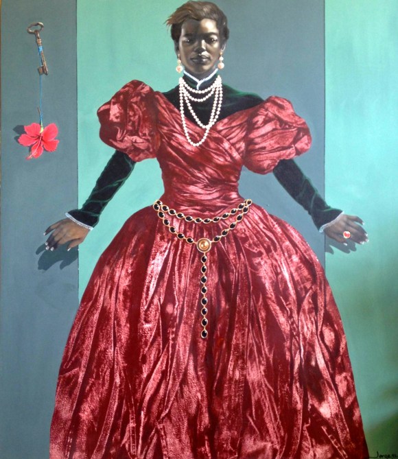 Jorge Severino - Debut en sociedad di mi prima Cleotilde. Oil and acrylic on linen.